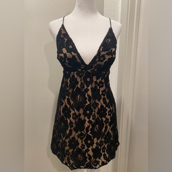 Free People Dangerous Love Black Lace Overlay Mini Dress - Picture 5 of 15